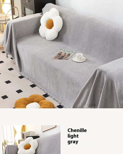 Home Sofa Cover With Tassel Living Room Sofas Blanket Cover Sofa Cover Seat 3 Seater Sofa Blanket Cover Beige