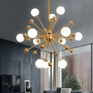 Modern Global Led Chandelier Kitchen Restaurant Living Room Pendant Lamp Organic Glass Acrylic Artificial Satellite Decor Lights