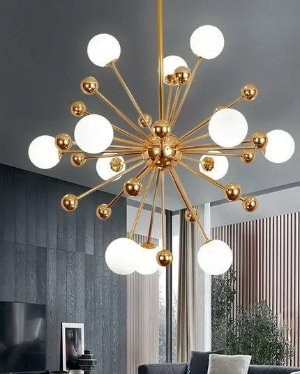 Modern Global Led Chandelier Kitchen Restaurant Living Room Pendant Lamp Organic Glass Acrylic Artificial Satellite Decor Lights
