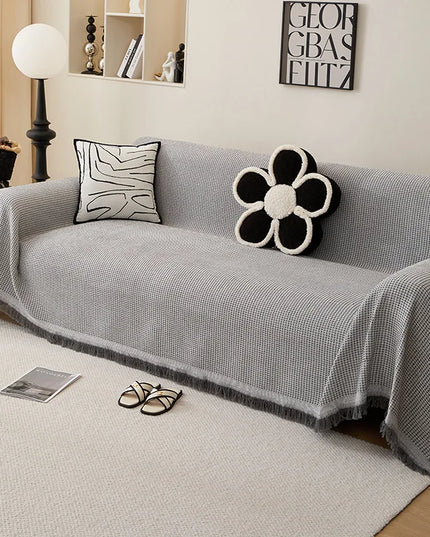 Sofa Towel  with Full Coverage Ins Cream Wind Cotton Yarn Camping Blanket Sofa Cushion Cover All  Season Universal All Inclusive
