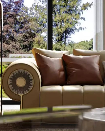 Italian Leather Living Room Sofas Minimalist Luxury Modern Design Sofa Multifunctional Elegant Meuble De Salon Home Furniture
