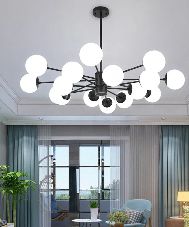 Modern Glass led Chandelier Lighting Ceiling Chandeliers Light For Dining Living Room Bedroom Kitchen Indoor Lustre Fixture Lamp