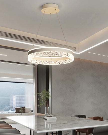 Modern LED Chandelier For Living Room Dining Room Bedroom Study Ring Ceiling Pendant Lamp Lustre Room Decorative Lighting Lamp