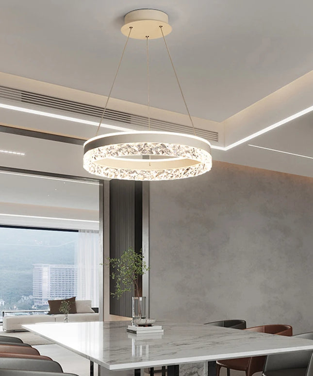 Modern LED Chandelier For Living Room Dining Room Bedroom Study Ring Ceiling Pendant Lamp Lustre Room Decorative Lighting Lamp