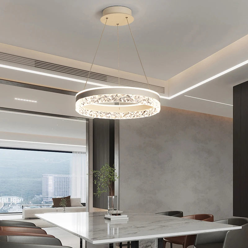 Modern LED Chandelier For Living Room Dining Room Bedroom Study Ring Ceiling Pendant Lamp Lustre Room Decorative Lighting Lamp