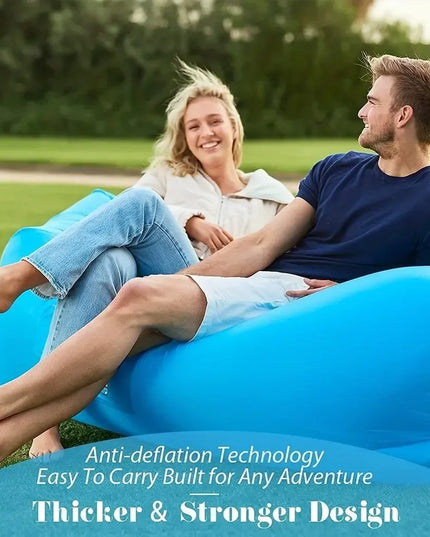 New Lazy Folding Camping Inflatable Sofa Portable Outdoor Inflatable Lounger Comfortable Outdoor Furniture Camping Air Mattress