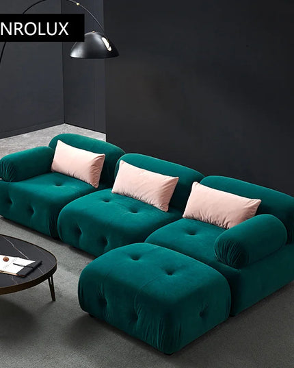 Modern fabric sofa simple modern Large and small apartment type brushed velvet down living room minimalist  furniture