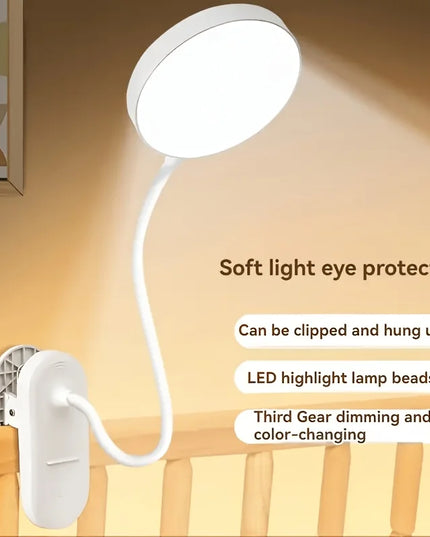 Led Table Lamp USB Rechargeable Night Light With Folding Clamp Study Stand Read Lamp Touch 3 Modes Dimming Eye Protection Light
