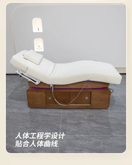 Esthetician Beauty Massage Tables Comfort Tattoo Face Wooden Massage Tables Gua Sha PU Leather Furniture Mát-xa Giường MHAMC