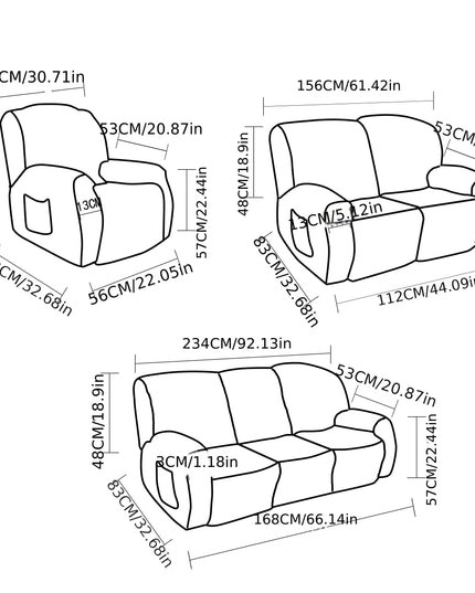 4/6/8pcs a set, double-sided jacquard braid Chivas sofa cover, elastic soft sofa recliner cover decorative protection