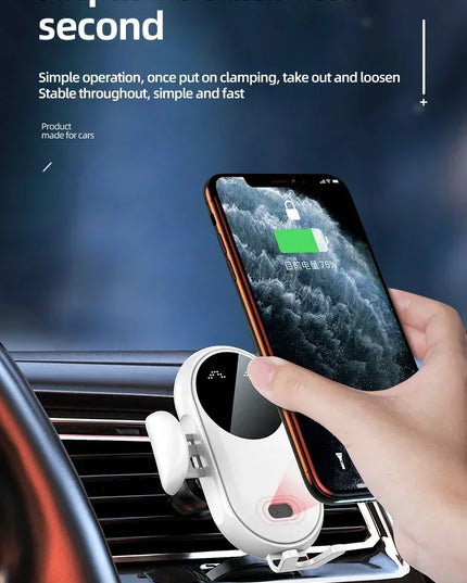 VIKEFON 30W Car Wireless Charger Car Phone Holder for iPhone 12 Pro Max 11 Pro X MAX 8 7 Plus Intelligent Infrared Phone Holder