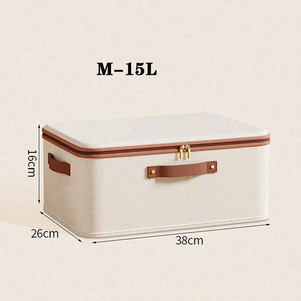 Foldable Clothes Storage Box, Closet Organizer Container with Handle and Zipper,Suitable for Wardrobe, Closet,Blanket (Washable)