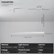 Modern LED linear chandelier for dining room office white bar pendant lights kitchen island lighting black minimalist lamp