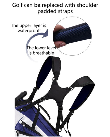 G92F Golf Bag Backpack Straps Thicken Padded Golf Carrying Bag Strap Adjustable Black Double Shoulder Straps Easy to Use