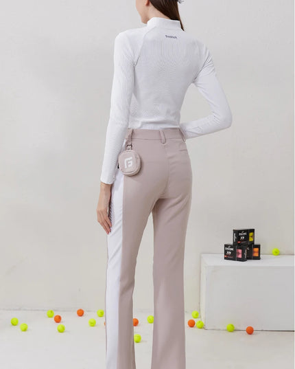 Golfist Golf Women Clothing Autumn Spring Long Sleeve T-shirt Stand Collar Golf Apparel Tennis Athletic Top