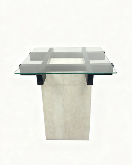 Retro round hole stone edge few living room sofa simple small coffee table