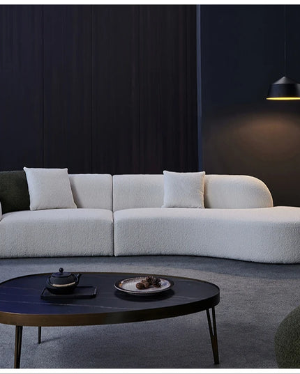 curved sofa modern minimalist living room large apartment concubine light luxuryinsWind shaped corner fabric sofa
