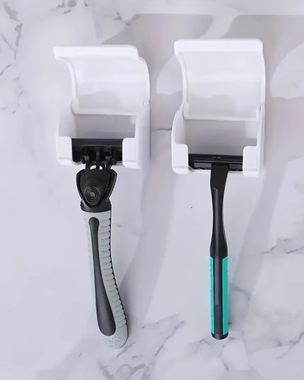 Black/Grey Easy-Install Shower Shaver and Electric Toothbrush Holder - Space-Saving Bathroom Organizer, Fragrance-Free Personal