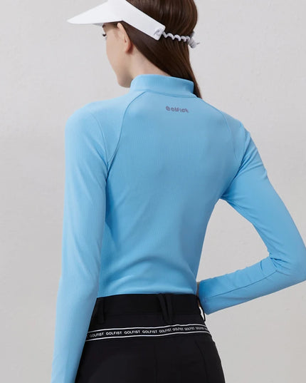 Golfist Golf Women Clothing Autumn Spring Long Sleeve T-shirt Stand Collar Golf Apparel Tennis Athletic Top