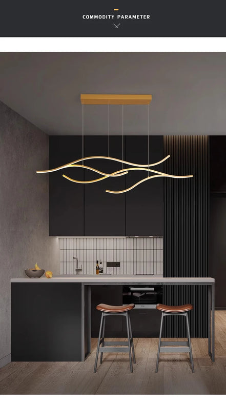 Modern Minimalist Led Chandelier Creative Personality Dining Room Bar Pendant Light Lighting Kitchen Hanging Lamp Lustre Fixture