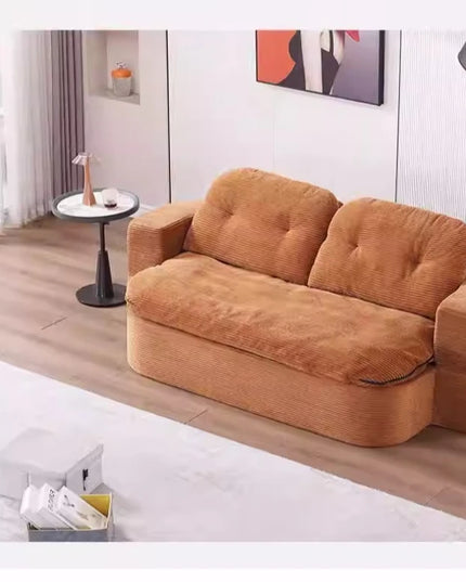 Living Room Corduroy Sofa Vacuum Compressed Sponge Bedroom Multifunctional Sofa Bed Comfortable Remove Washable Home Decoration