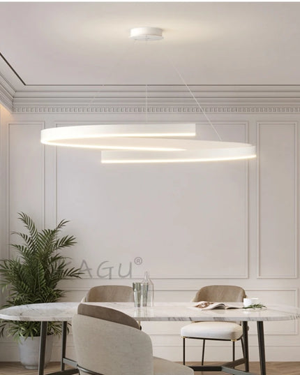 Modern LED spiral chandelier is suitable for living room dining room bedroom study villa home decoration lighting room decoratio