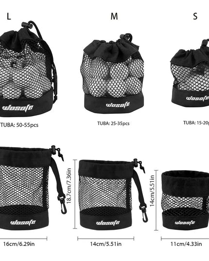 1pc  Black Golf Ball Pouch Bag, with High Quality Mesh Nylon and Hanging Plastic Clip,Convenient To Hang On Golf Bag
