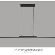 Modern LED Chandelier Featuring Minimalist Linear Panel Design 80/100cm Textured Pendant Light For Dining Rooms Bedrooms  Studie