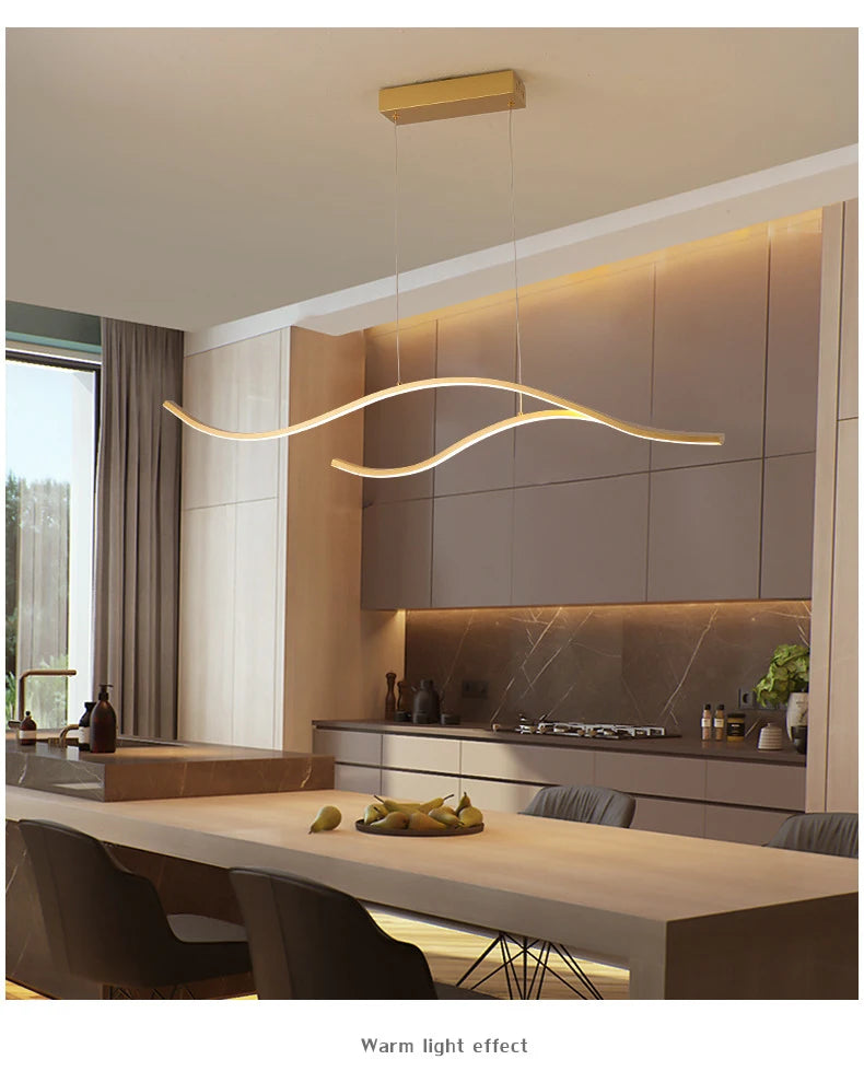 Modern Minimalist Led Chandelier Creative Personality Dining Room Bar Pendant Light Lighting Kitchen Hanging Lamp Lustre Fixture