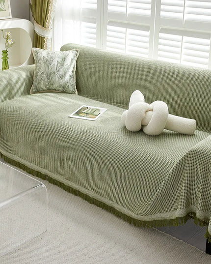 Sofa Towel  with Full Coverage Ins Cream Wind Cotton Yarn Camping Blanket Sofa Cushion Cover All  Season Universal All Inclusive