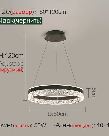 Modern LED Chandelier For Living Room Dining Room Bedroom Study Ring Ceiling Pendant Lamp Lustre Room Decorative Lighting Lamp
