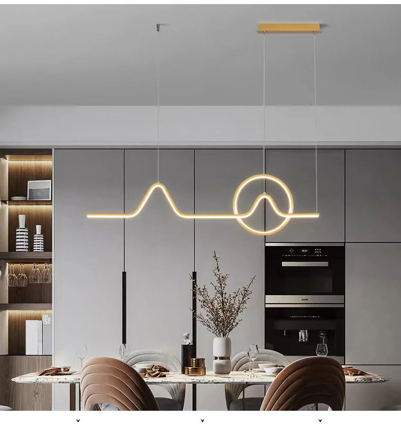 Modern LED Ceiling Chandelier Dining Table Indoor Lighting Chandeliers Kitchen Pendant Light Living Room Decoration Hanging Lamp