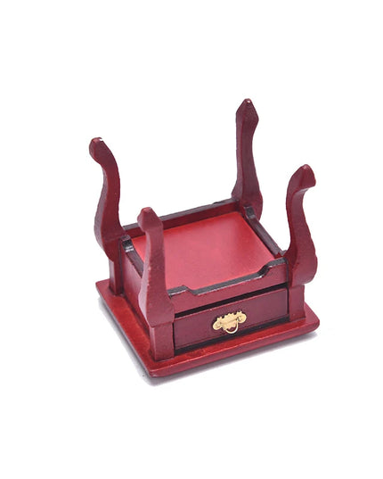 Dollhouse Miniature Furniture Wooden Bedside Drawer Table Nightstand Cabinet