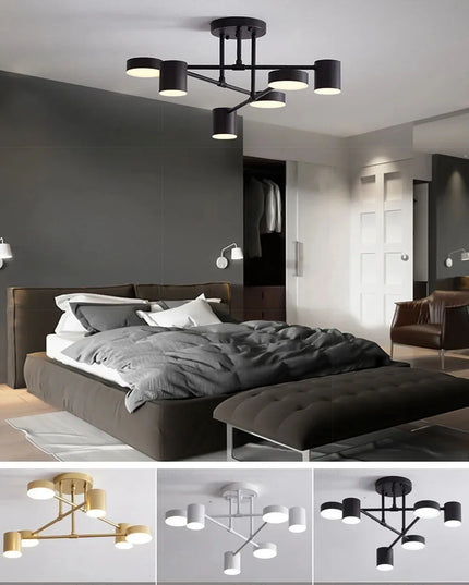 Modern LED Ceiling Chandelier White 6 Heads Hanging Lamp Light  For Ceiling Dining Living Rooms Bedroom Hall Home Decor Fixtures