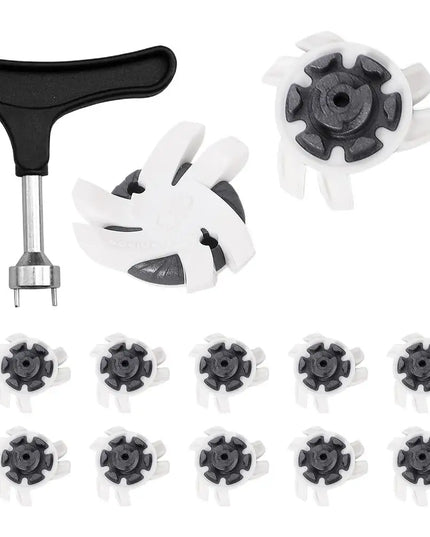 Golf Shoe Spikes Replacements 12 Pieces Footwears Anti Slip Golf Cleat Quick Twist Golf Spikes Golf Cleats Portable Wrench Screw