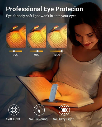 Portable USB Table Lamp Rechargeable Desk Lamp with Clip Bed Reading Night Light LED Touch 3 Modes Dimming Eye Protection Light