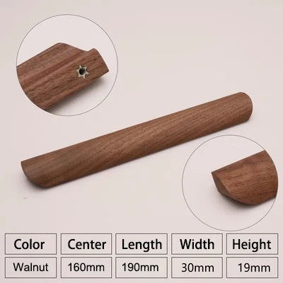 Natural Wood Furniture Handles Kitchen Door Knobs Cabinets Pulls Beech Wooden Handles for Cabinet and Drawers Furniture Hardware