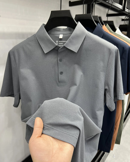 Top Brand Quality Mesh Fabric Sports Polo Shirt -Men's Wrinkle-resistant Breathable Ultra-stretch Golf Shirt Top and Tees