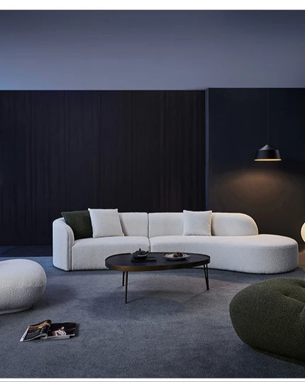 curved sofa modern minimalist living room large apartment concubine light luxuryinsWind shaped corner fabric sofa