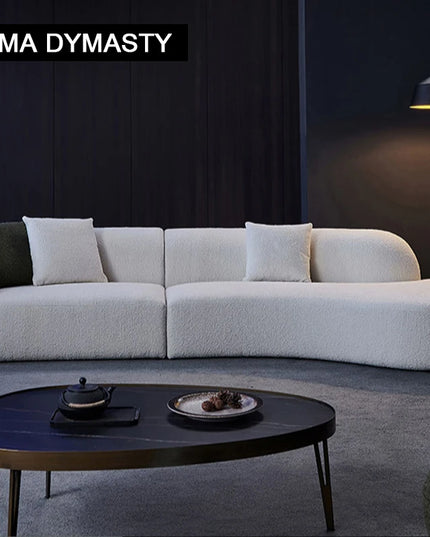 curved sofa modern minimalist living room large apartment concubine light luxuryinsWind shaped corner fabric sofa