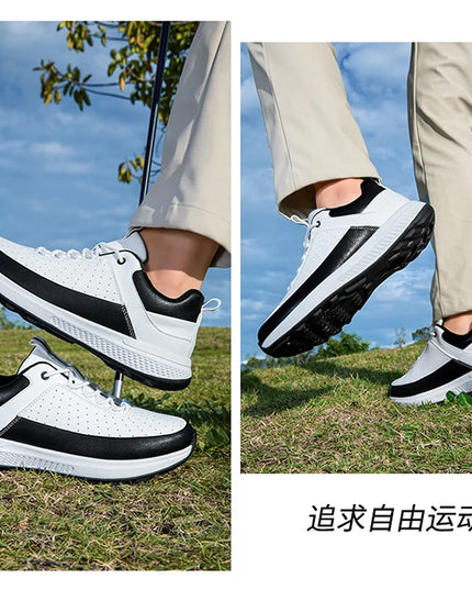 Men's Lightweight Golf Shoes-Breathable Sports Casual Shoes, Lace-Up Design, Non-Slip Rubber Sole-Universal in All Seasons