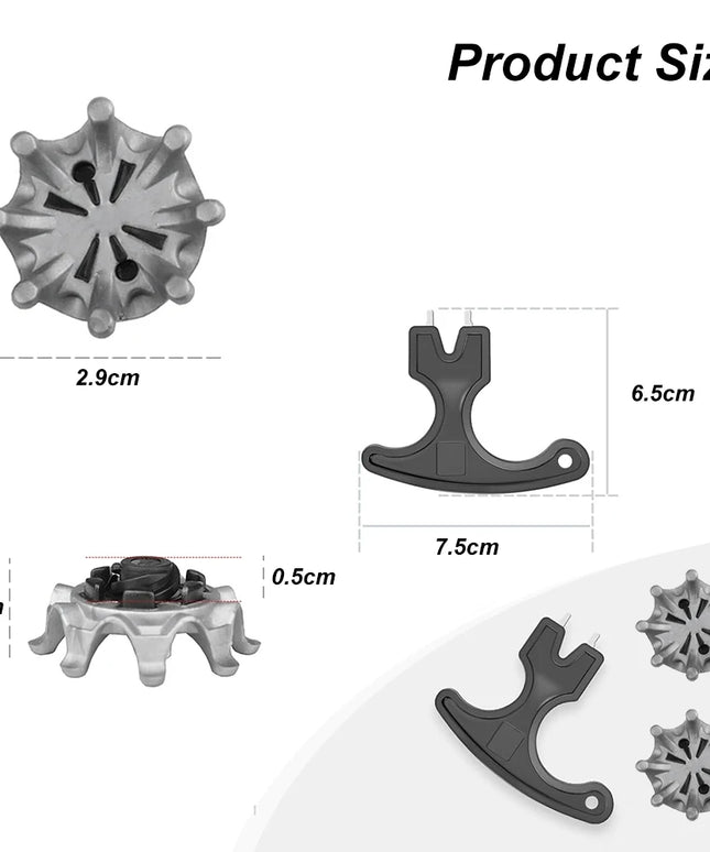 14PCS Golf Shoe Spikes With Spanner Golf Cleats Replacement Set for Lawn Cricket Training Shoe Accessories Golf Player Lover