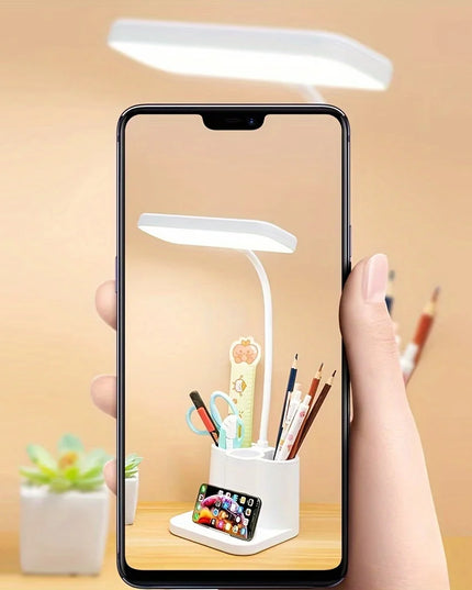USB Rechargeable Table Lamp Learning Dormitory Bedroom Bedside LED Night Light Eye Protection 3 Levels Dimmable Touch Desk Lamp