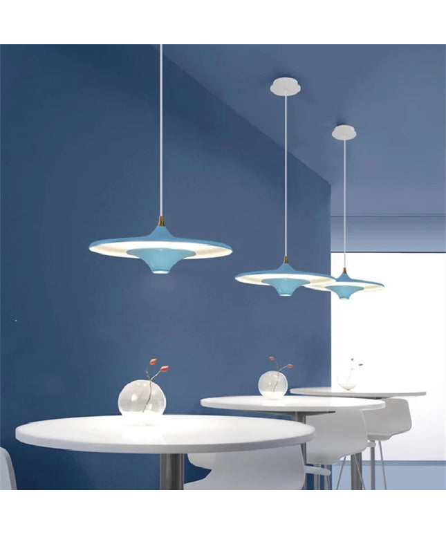 Modern Restaurant LED Chandelier Ceiling Pendant Light Dining Table Hanging Lamp Home Decor 1 Head UFO Indoor Lighting Fixture