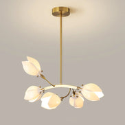 Modern Luxury French Creamy Wind Ceramic Chandelier Living Dining Room Bedroom Led Pendant Lamp Home Decor Hanging Light Fixture