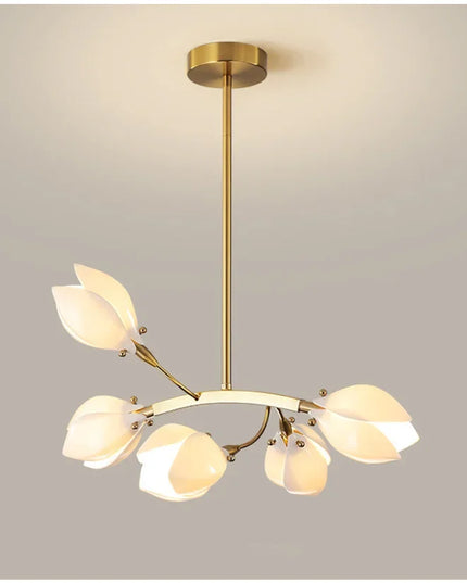 Modern Luxury French Creamy Wind Ceramic Chandelier Living Dining Room Bedroom Led Pendant Lamp Home Decor Hanging Light Fixture