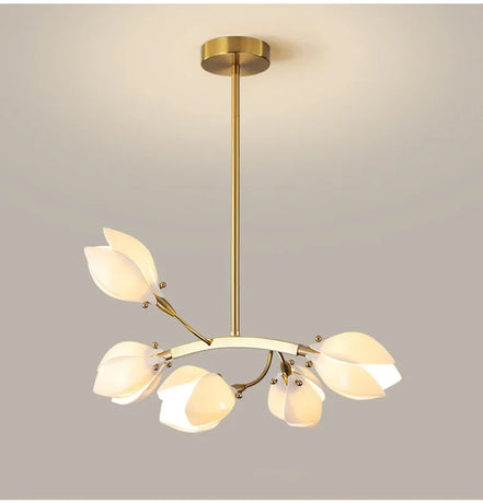 Modern Luxury French Creamy Wind Ceramic Chandelier Living Dining Room Bedroom Led Pendant Lamp Home Decor Hanging Light Fixture