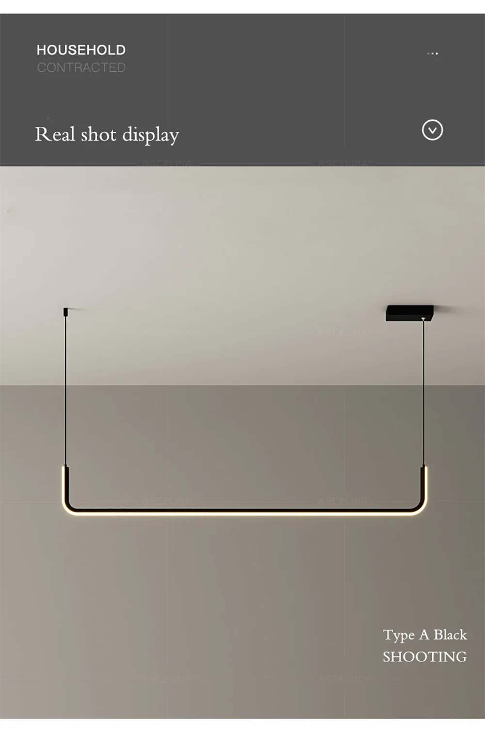 Modern LED Strip Chandelier Light Restaurant Kitchen Decor Ceiling Gold Hanging Pendants Living Room Lighting Indoor Lamp Lustre