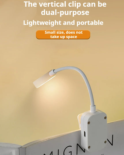 Rechargeable Portable LED Table Lamp Book Lights Adjustable Eye Protection Night Light Mini 360°Clip-On Reading Battery Desk Lam