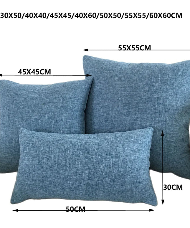 Solid Sofa Cushion Cover 30X50/40X4045X45/40X60/50X50/55X55/60X60 Cozy Linen Home Office Throw Pillow Cover Case